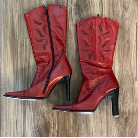 charles david red boots
